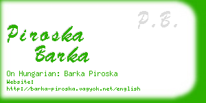 piroska barka business card